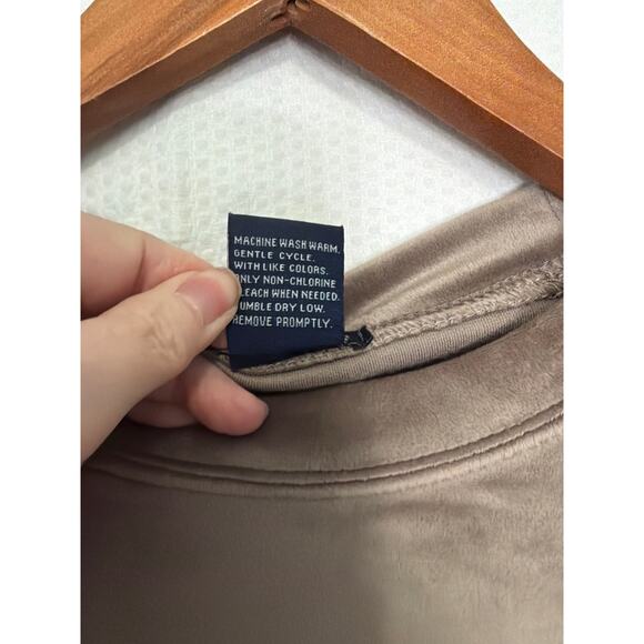 Architect Medium Pink Brown Colorblock Velour Sweatshirt Crewneck Pullover - Picture 6 of 9